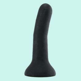 Strap-on Dildo Five Flat Base - Black 5.1 Inch