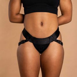 Jock Style Adjustable Strap On Harness Black- XS-5X