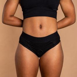Brief Underwear Strap-On Harness and Packer - Black - XS-3X