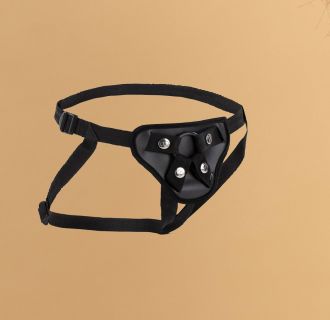 StartHer Adjustable Black Jock Harness with O'ring XXS-3X